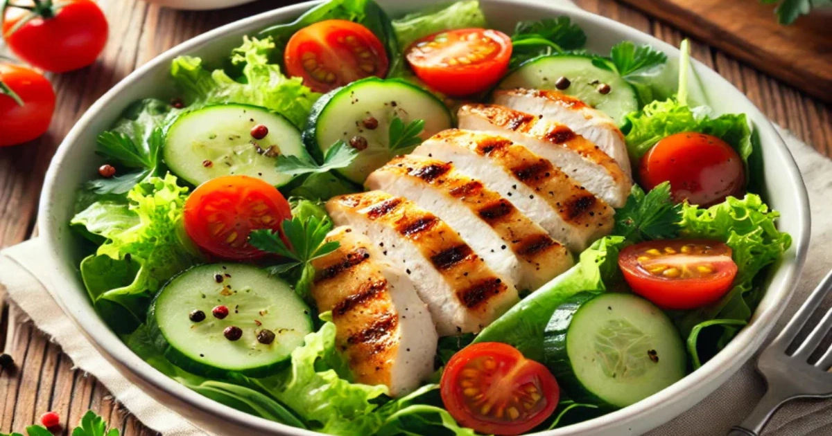 Healthy grilled chicken salad