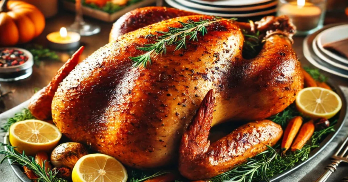 Thanksgiving Roasted Turkey with Herb Butter