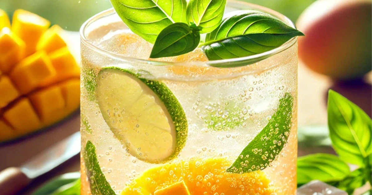 Mango Basil Fizz Mocktail