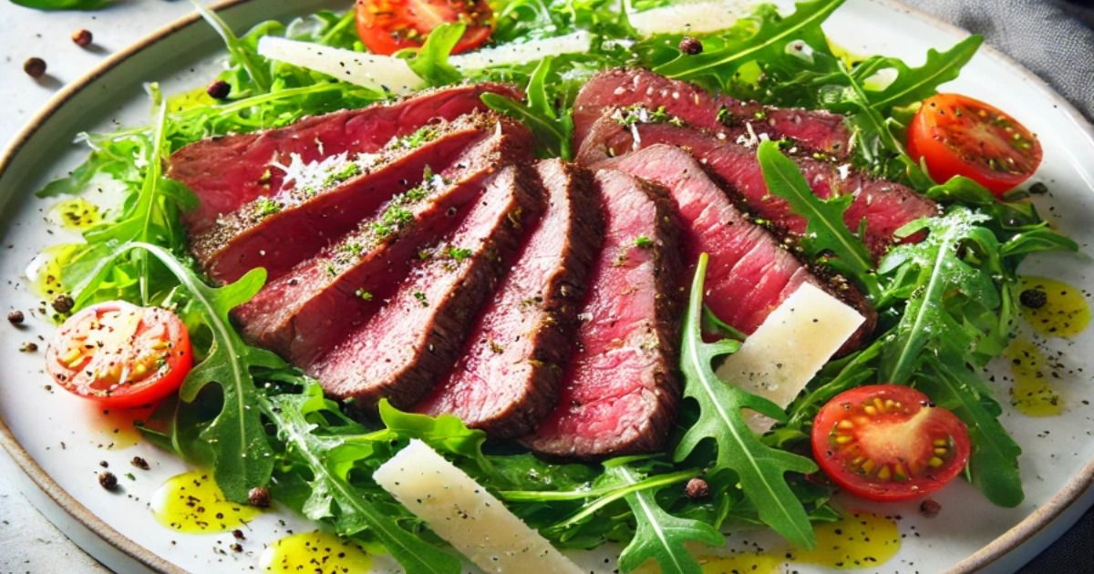 Sliced Beef with Arugula and Parmesan