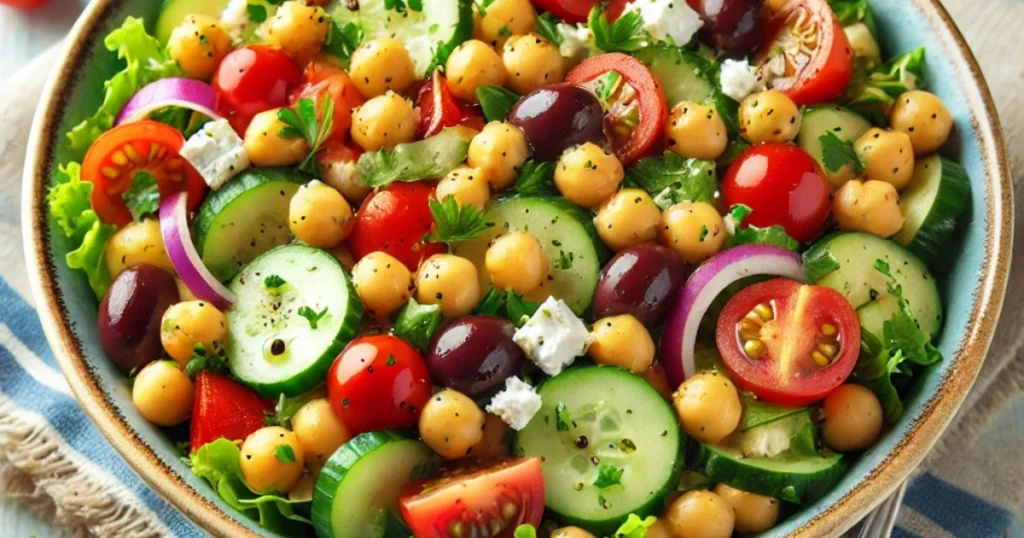 Mediterranean Chickpea Salad with Lemon-Herb Dressing