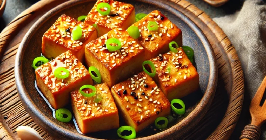 Crispy Baked Tofu with Garlic and Soy Sauce