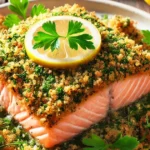 Herb-Crusted Salmon with Lemon Butter Sauce