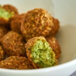 Golden falafel balls served as a meal